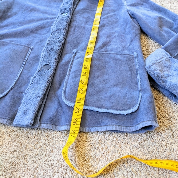 Brandon Thomas Blue Grey Suede/ Fur reversible Jacket M - Picture 6 of 7